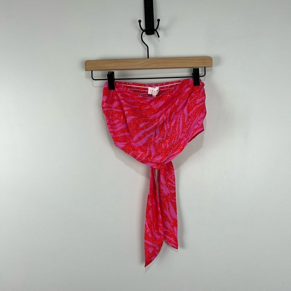 LE LIS Bandeau Bright Colored Crop Top with Tie back S NWT - Picture 8 of 9